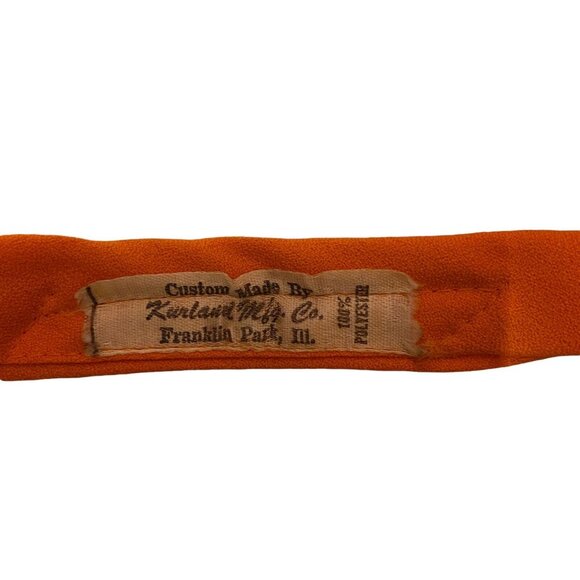 #4920 Vintage 3 Scarf daisy , orange chiffon, tie scarf - Picture 10 of 12